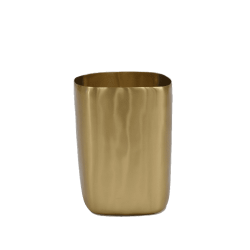 Cuadrado Wastebasket In Brushed Brass | Vase in Vases & Vessels by Tina Frey. Item made of brass