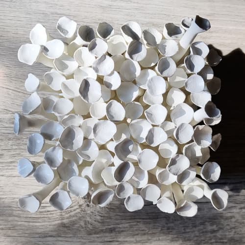 White-on-white sculpture on canvas, square canvas art | Wall Sculpture in Wall Hangings by Natasha Kanevski. Item composed of canvas in minimalism or contemporary style