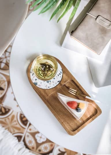 Ceramic + Wood Coaster | Serving Board in Serveware by Vanilla Bean