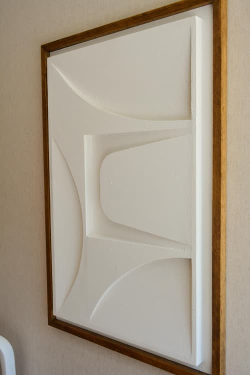 No. 105 Japandi Plaster Wall Relief - Scandinavian Neutral Decor | Decorative Objects by Joseph Aurelius