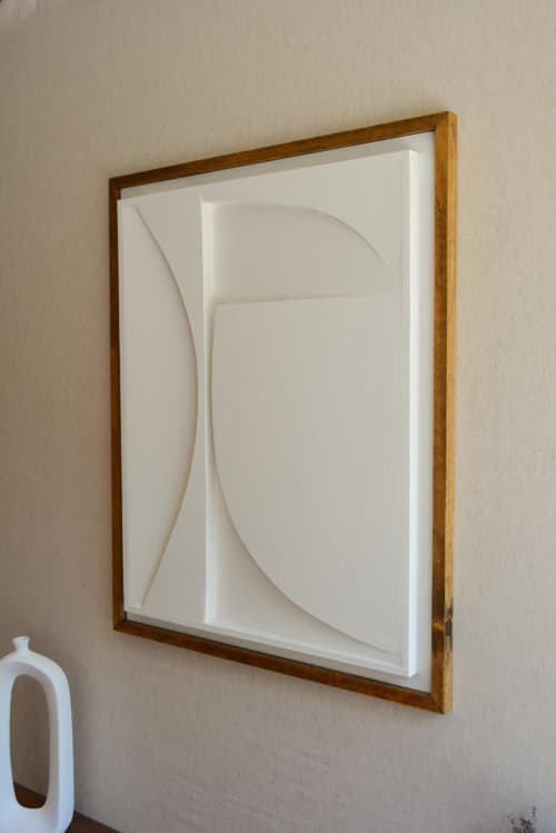No. 22 Japandi Plaster Wall Relief - Scandinavian Neutral Decor | Wall Sculpture in Wall Hangings by Joseph Aurelius