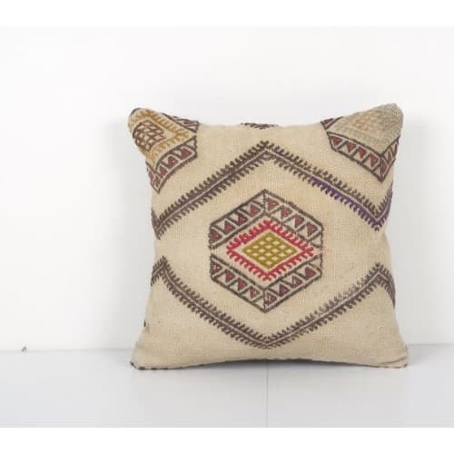 Vintage Cream Kilim Pillow Cover, Tribal Vintage Kilim Pillo | Cushion in Pillows by Vintage Pillows Store