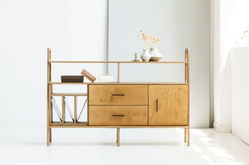 Stereo cabinet, Scandinavian sideboard | Credenza in Storage by Plywood Project. Item composed of wood in minimalism or mid century modern style