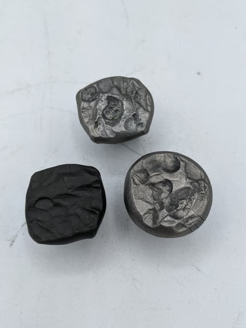 Wrought Iron Drawer Cabinet Knob "Moonscape" | Hardware by Element Hand Forged Hardware. Item made of steel works with rustic style