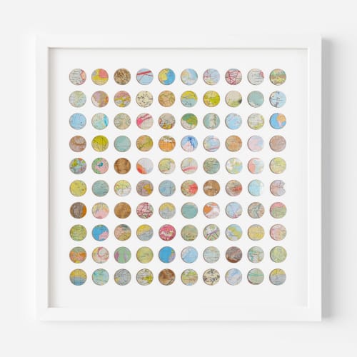 One Hundred Map Dots Collage | Paintings by Amelia Coward