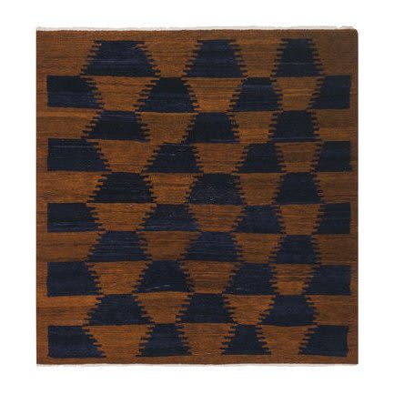 Vintage Checkered Turkish Tulu Rug 5'11'' X 6'3'' | Area Rug in Rugs by Vintage Pillows Store