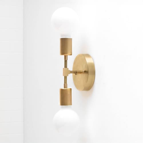 Gold Wall Sconce - Modern Wall Lamp - Model No. 5301 | Sconces by Peared Creation. Item made of brass & glass