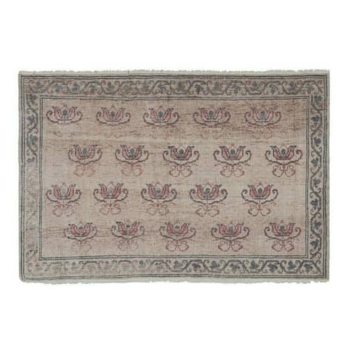 Vintage Floral Aubusson Handknotted Turkish Floral Rug | Area Rug in Rugs by Vintage Pillows Store. Item made of fiber