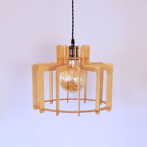 La Solampe - Wooden hanging lamp (Price taxes included) | Pendants by Slice of wood / Tranche de bois