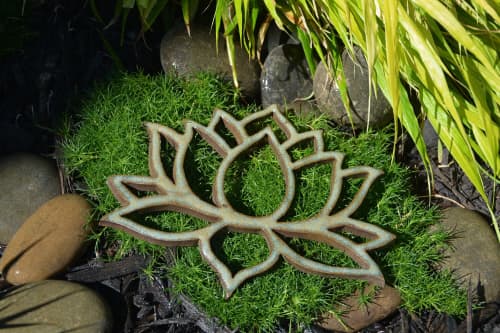 Lotus Flower Wall Hanging | Wall Sculpture in Wall Hangings by Studio Strietnberger / Knottery Pottery - Kathleen Streitenberger. Item made of ceramic
