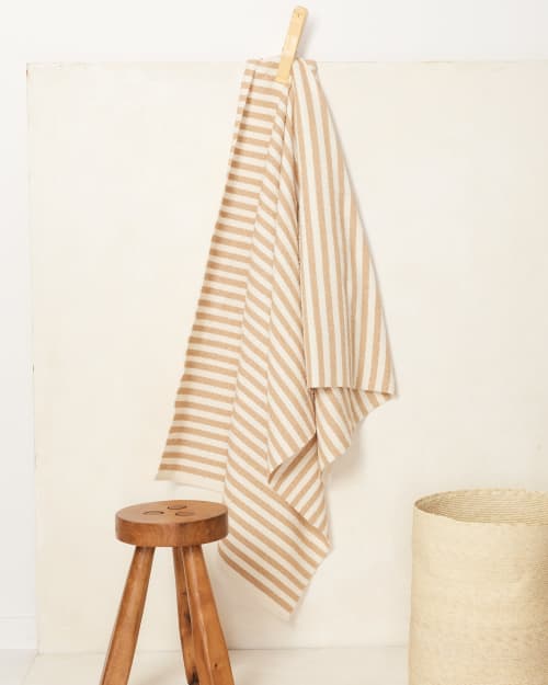 Everyday Bath Towel - Fawn Stripe | Textiles by MINNA