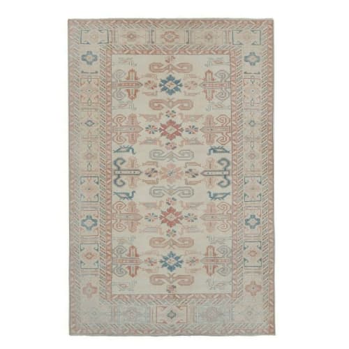 Vintage Turkish Kars Rug with Romantic Mid-Century Modern | Area Rug in Rugs by Vintage Pillows Store. Item made of cotton with fiber