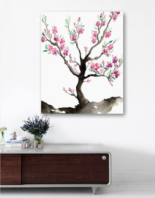 Sakura Tree | Prints by Brazen Edwards Artist. Item composed of canvas & paper