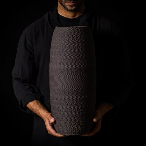 Wave - 0 0 1 0 | Vase in Vases & Vessels by BinaryCeramics. Item composed of ceramic in art deco style