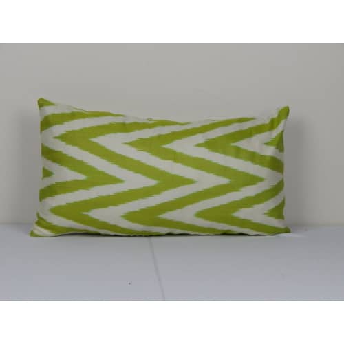Yellow Cotton Ikat Pillow Cover, Traditional Handwoven Ikat | Cushion in Pillows by Vintage Pillows Store