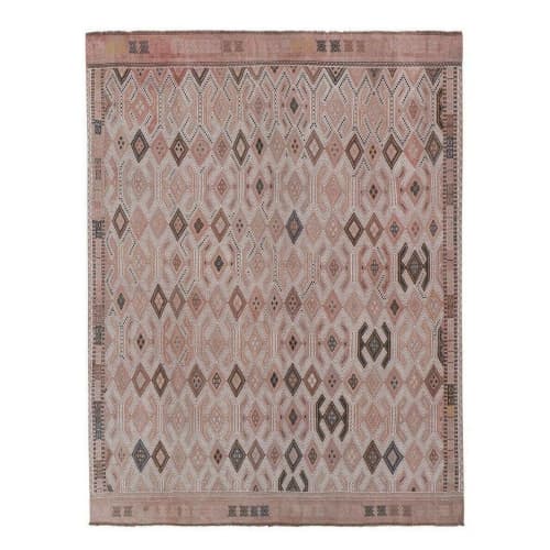 Handwoven Turkish Kilim Rug Pastel Colors Area Rug Petite | Rugs by Vintage Pillows Store. Item composed of cotton & fiber