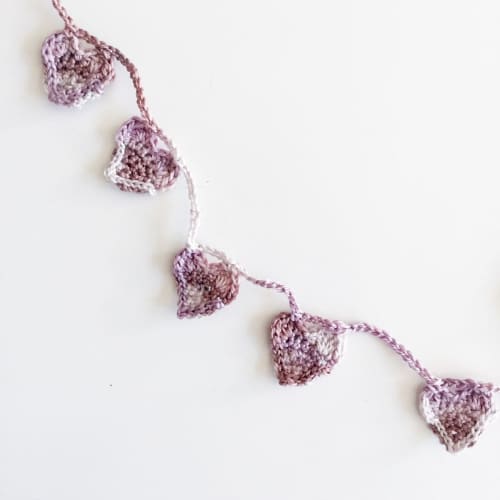 Teeny Heart Garland DIY KIT | Ornament in Decorative Objects by Flax & Twine. Item made of fabric & fiber