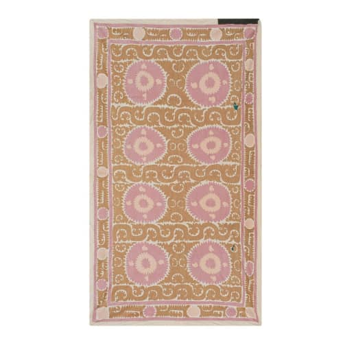 Handmade Suzani Wall Hanging, Embroidery Central Asian Bed C | Tablecloth in Linens & Bedding by Vintage Pillows Store