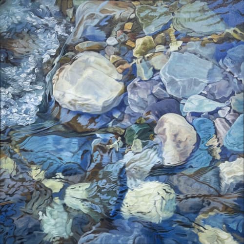 Rocky River 9 | Oil And Acrylic Painting in Paintings by Sorelle Gallery. Item composed of linen