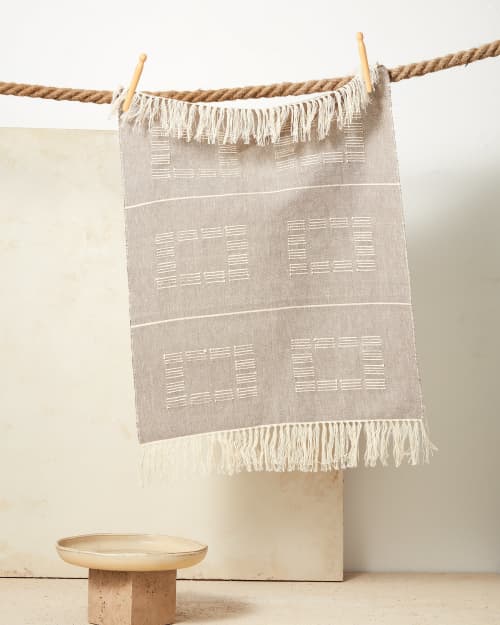 Blocks Towel - Beige | Tea Towel in Linens & Bedding by MINNA