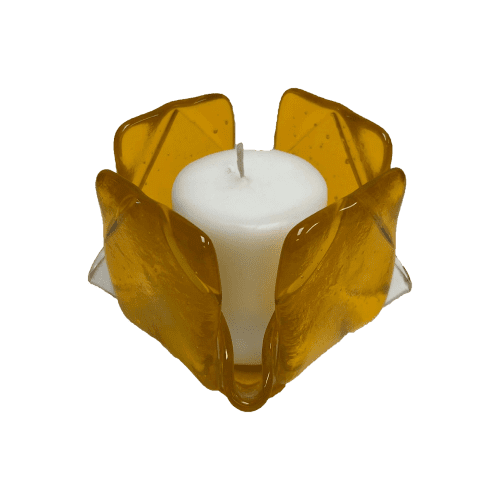 Transparent Yellow Glass Candleholder | Candle Holder in Decorative Objects by Sand & Iron