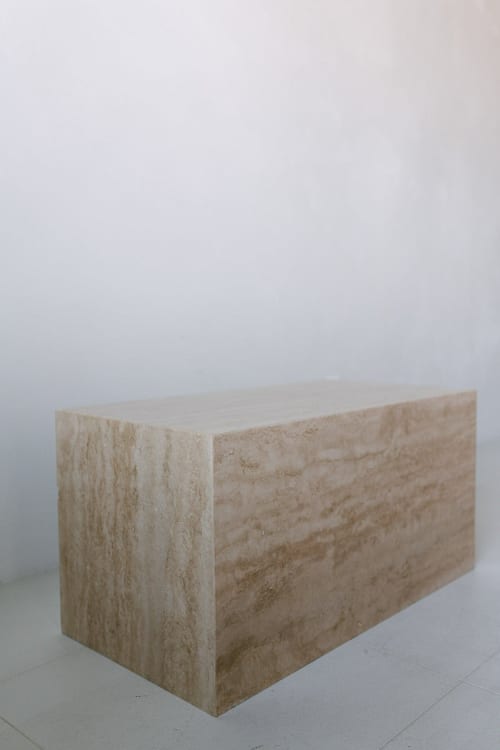 Walnut Travertine Plinth 005 | Side Table in Tables by District Loo