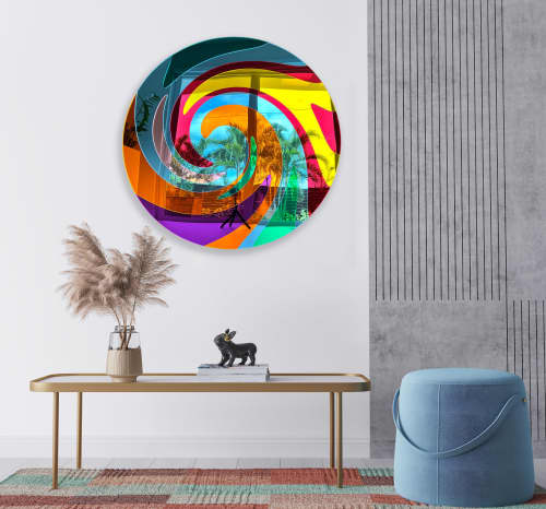 Oversized Art / Mirrored Acrylic Swirl/ Wall Art / Made In U | Ornament in Decorative Objects by uniQstiQ. Item composed of glass and synthetic
