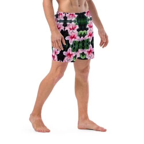 Men's Trunks - Desire - Pink Lily Floral Realism | Work by Eman's Gallery