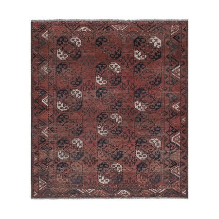 Handknotted Tribal Afghan Turkmen Ersari Beshir Village Rug | Area Rug in Rugs by Vintage Pillows Store