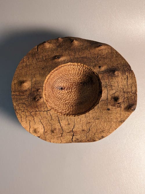 Carved Wide Edge Bowl | Decorative Bowl in Decorative Objects by Wood Alchemist Studio. Item composed of wood