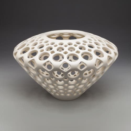 Diamond Lace Vessel | Ornament in Decorative Objects by Lynne Meade. Item made of ceramic