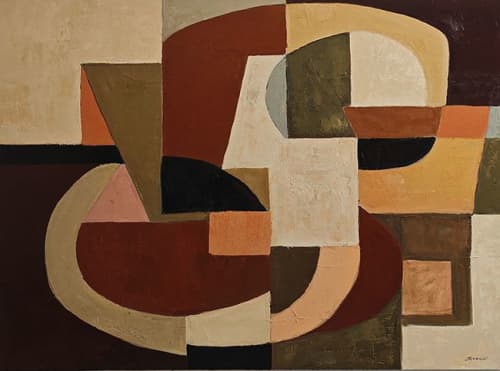 Rythmes croisés | Oil And Acrylic Painting in Paintings by Sophie DUMONT.. Item made of canvas works with contemporary & modern style
