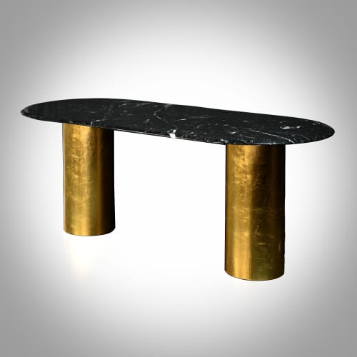 Ellisse Nq1 - Dining table | Tables by DFdesignLab - Nicola Di Froscia. Item composed of steel and marble in contemporary or modern style