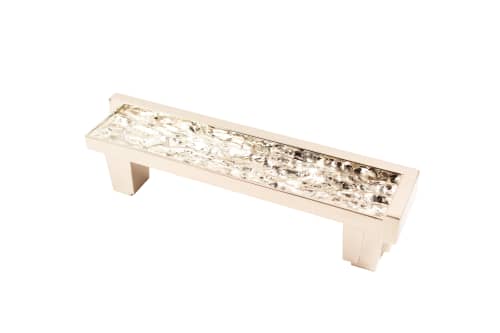 Astratto Ripple 4" CC Pull With Polished Nickel Finish | Hardware by Windborne Studios. Item composed of brass & stone