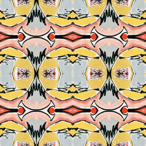 Cobra, Multi | Fabric in Linens & Bedding by Philomela Textiles & Wallpaper. Item made of linen