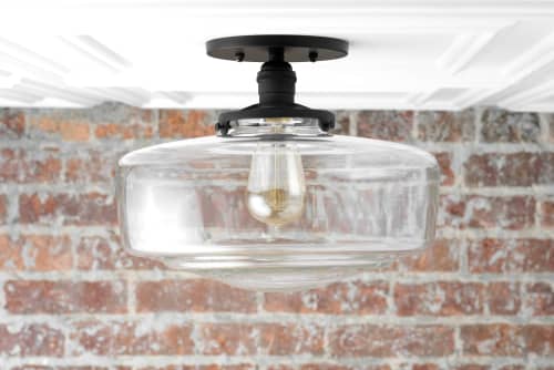 Schoolhouse Lighting - Model No. 2477 | Flush Mounts by Peared Creation. Item composed of brass