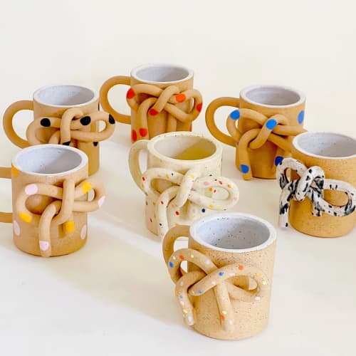 Large Bow Knot Speckled Mug | Drinkware by OBJECT-MATTER / O-M ceramics