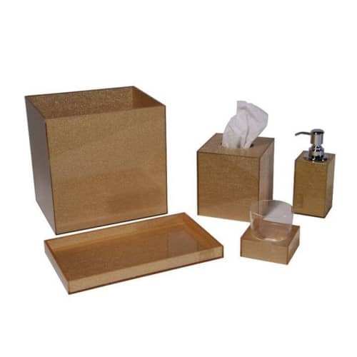 LAME' GOLD (Bath Collection) | Toiletry in Storage by Oggetti Designs. Item composed of synthetic