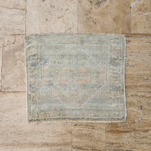 Square Turkish Carpet Rug 2'2'' X 2'6'' | Area Rug in Rugs by Vintage Pillows Store