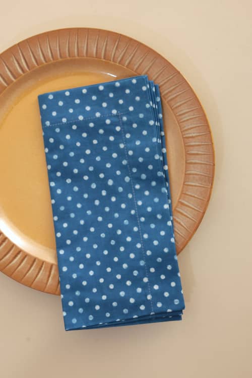 Neel Speckle Indigo  Napkins, Set of 4 | Linens & Bedding by Ninéh