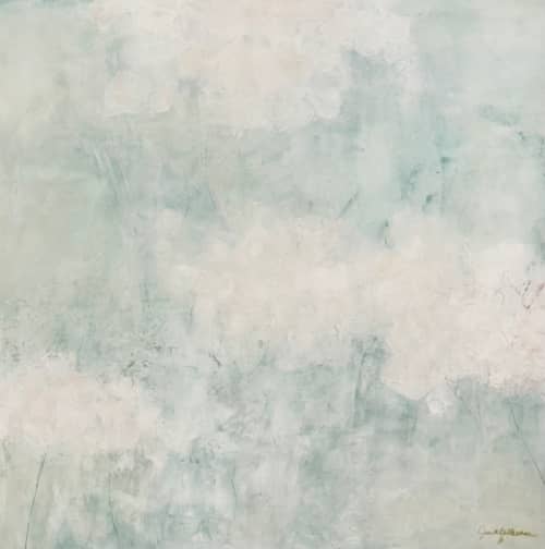 Weightless Presence, soft, serene, pink, seafoam blue | Oil And Acrylic Painting in Paintings by Juanita Bellavance Art