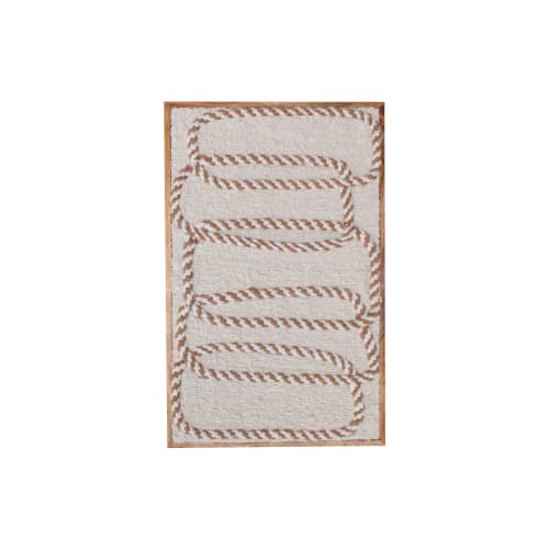 Handwoven Framed Wool Wall Art, Textured Neutral Boho Decor | Wall Hangings by Swiflo