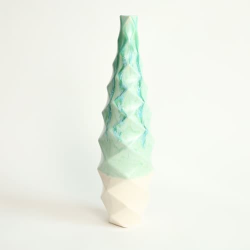 Tower in Jade | Vase in Vases & Vessels by by Alejandra Design. Item made of ceramic