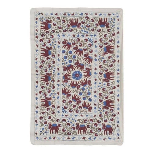 Camel Figured Tablecloth, Handmade Square Wall Hanging Decor | Tapestry in Wall Hangings by Vintage Pillows Store. Item made of cotton