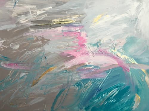 Crystal Ship | Oil And Acrylic Painting in Paintings by Eugenie Diserio. Item made of canvas works with mid century modern & contemporary style