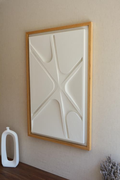 No. 11 Japandi Plaster Wall Relief - Scandinavian Neutral Decor | Wall Sculpture in Wall Hangings by Joseph Aurelius
