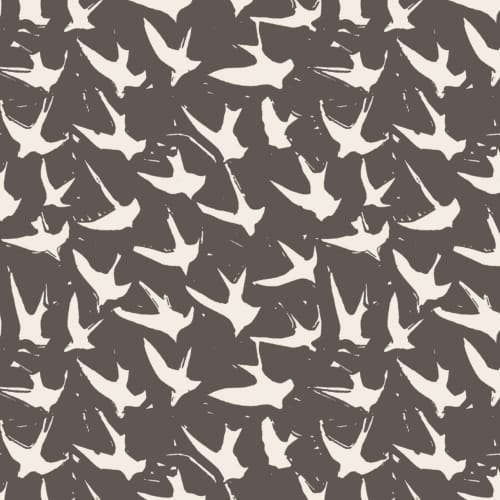 Bird by Bird (XL), Coal Field | Wallpaper in Wall Treatments by Philomela Textiles & Wallpaper. Item composed of paper