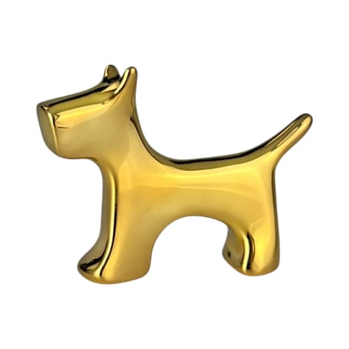 Gold Miniature Dog Sculpture | Sculptures by YENNY COCQ