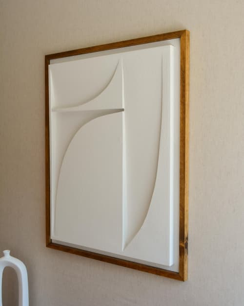 No. 107 Japandi Plaster Wall Relief - Scandinavian Neutral Decor | Decorative Objects by Joseph Aurelius