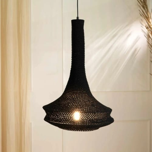 Earth Pendant (Black) | Pendants by FIG Living. Item made of fabric works with minimalism & japandi style